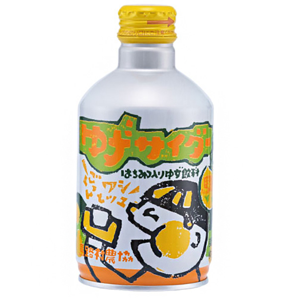 馬路村農協 ゆずサイダー 280mlボトル缶×24本入|果実 ゆず ボトル缶 炭酸 柚子 果汁 はちみつ