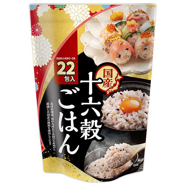 種商 国産 十六穀ごはん (25g×22)×6袋入|一般食品 雑穀 袋 食物繊維 炊飯用 無洗 2~3合 混ぜて炊くだけ