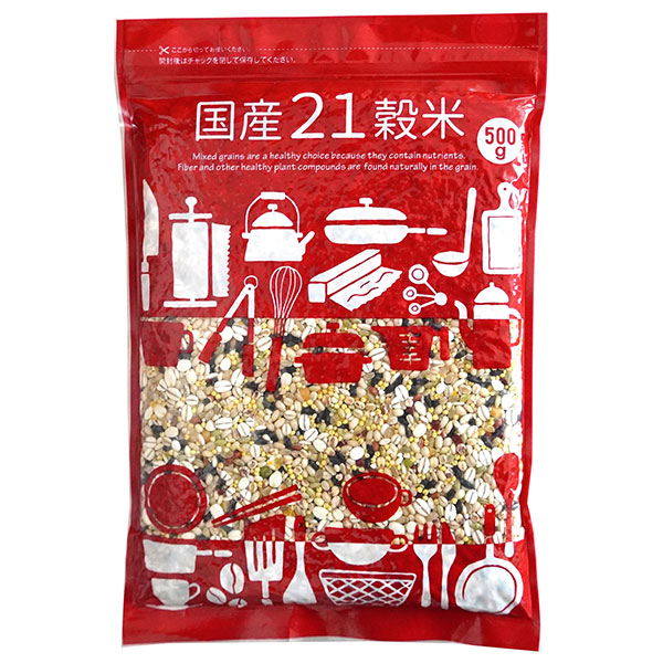 種商 国産21穀米 500g×20袋入|雑穀 袋 チャック付き 食物繊維 雑穀米 国産 炊飯用 混ぜて炊くだけ
