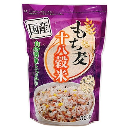 種商 国産もち麦十八穀米 500g×6袋入×(2ケース)|一般食品 雑穀 袋 食物繊維 雑穀米 もち麦 国産