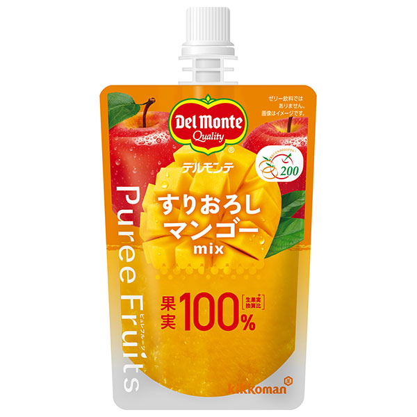 デルモンテ ピュレフルーツ すりおろしマンゴーミックス 110gパウチ×30本入|飲料 すりおろし 果汁 100% 果実 マンゴ りんご