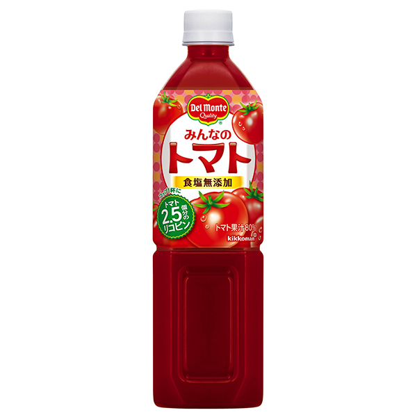 デルモンテ みんなのトマト 900gペットボトル×12本入|トマトジュース リコピン ビタミン 栄養機能食品