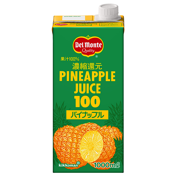 デルモンテ パイナップルジュース 1L紙パック×6本入|パインアップル 1l 100ml 100% 果汁 果実飲料
