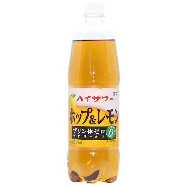 博水社 ハイサワー ホップ&レモン 1000mlペットボトル×6本入|炭酸飲料 割り材 PET