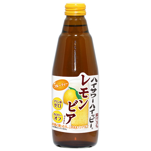 博水社 ハイサワーハイッピー レモンビアテイスト 350ml瓶×12本入|炭酸飲料 割り材 瓶