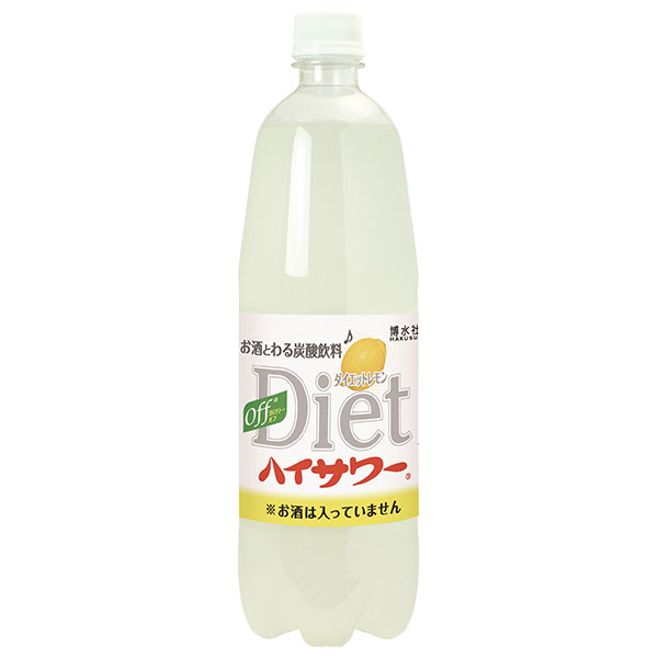 博水社 ダイエットハイサワー レモン 1000mlペットボトル×15本入|炭酸飲料 割り材 PET 果汁 1l 1L Diet
