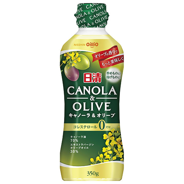 日清オイリオ 日清キャノーラ&オリーブ 350gペットボトル×10本入|オリーブ 調味料 食用油 キャノーラ 油 オイル