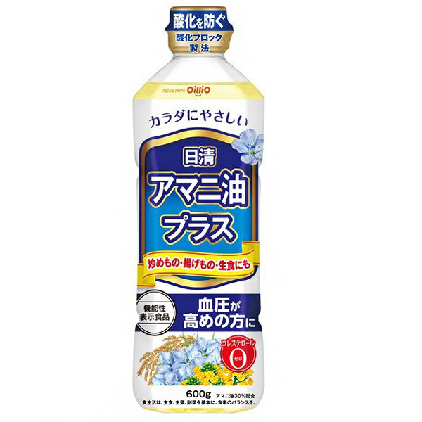 日清オイリオ 日清アマニ油プラス【機能性表示食品】 600gペットボトル×10本入|アマニ油 日清 日清オイリオ 亜麻仁油