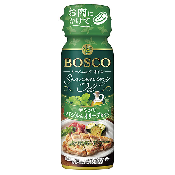 日清オイリオ BOSCO(ボスコ) シーズニングオイル バジル&オリーブオイル 90gペットボトル×15本入|オリーブオイル 調味料 食用油 オイル