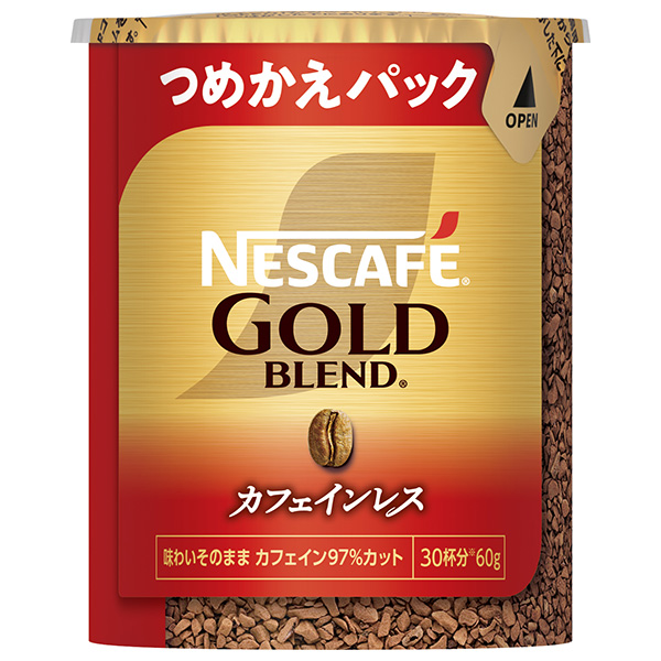ネスレ日本 ネスカフェ ゴールドブレンド カフェインレス エコ&システムパック【バリスタ詰め替え用】 60g×12個入|無糖 珈琲 インスタント カフェインレス