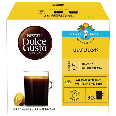ネスレ日本 ネスカフェ ドルチェ グスト 専用カプセル リッチブレンド 30P×3箱入×(2ケース)|Dolce Gusto コーヒー