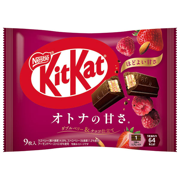 ネスレ日本 キットカット オトナの甘さ ダブルベリー&ナッツ仕立て 9枚×12袋入|お菓子 チョコレート ウエハース ベリー ラズベリー いちご アーモンド