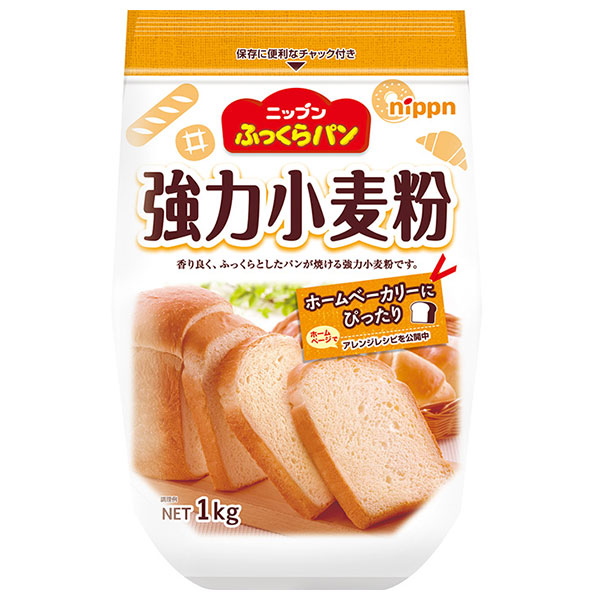 ニップン ふっくらパン 強力小麦粉 1kg×12袋入×(2ケース)|小麦粉 密封チャック付き チャック付き袋