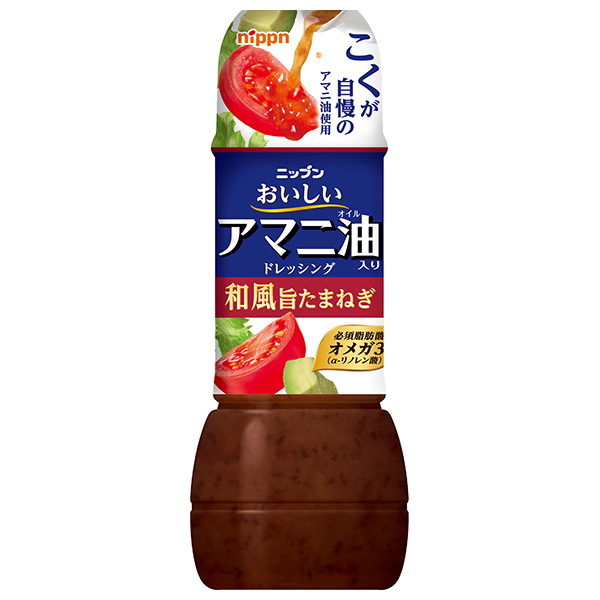 ニップン おいしいアマニ油入りドレッシング 和風旨たまねぎ 300ml×12本入|調味料 ドレッシング アマニオイル