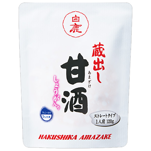 辰馬本家酒造 白鹿 蔵出し甘酒 しょうが入り 120gパウチ×15袋入|甘酒 ノンアルコール 麹 米麹