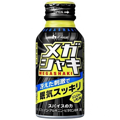 ハウスウェルネス メガシャキ 100mlボトル缶×30本入×(2ケース)|炭酸 オリゴ糖 ビタミン 栄養 眠気 運転 受験勉強