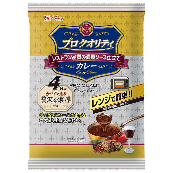 ハウス食品 プロクオリティ カレー 贅沢な濃厚 540g(135g×4袋)×6個入|レンジ調理 カレー レトルト ビーフ