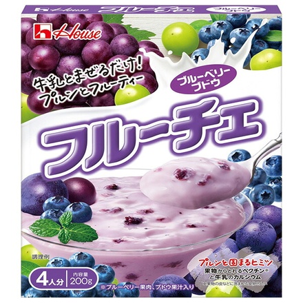 ハウス食品 フルーチェ ブルーベリーブドウ 200g×30個入|お菓子 おやつ デザートベース 菓子材料 レシピ 牛乳 アレンジ 口コミ 夏