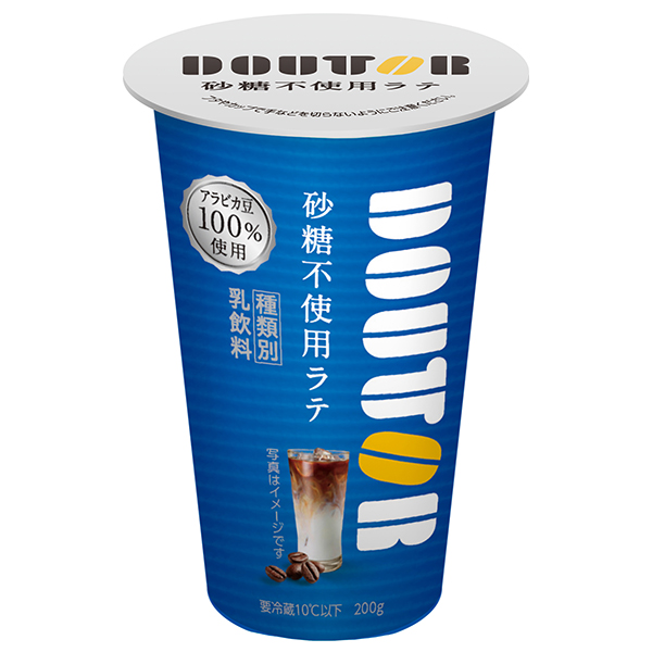 協同乳業 ドトール 砂糖不使用ラテ 200g×12本入 チルド 冷蔵品|チルド商品 コーヒー 珈琲 乳飲料 DOUTOR