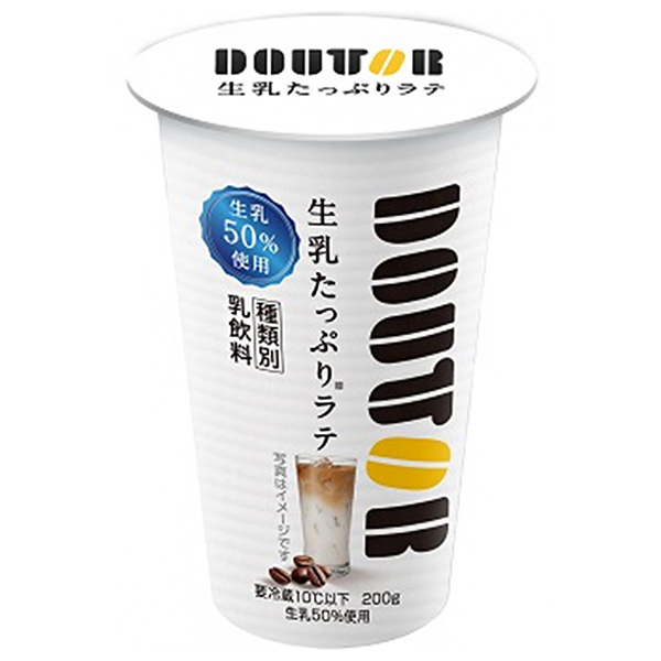 協同乳業 ドトール 生乳たっぷりラテ 200g×12本入 チルド 冷蔵品|チルド商品 コーヒー 珈琲 乳飲料 DOUTOR