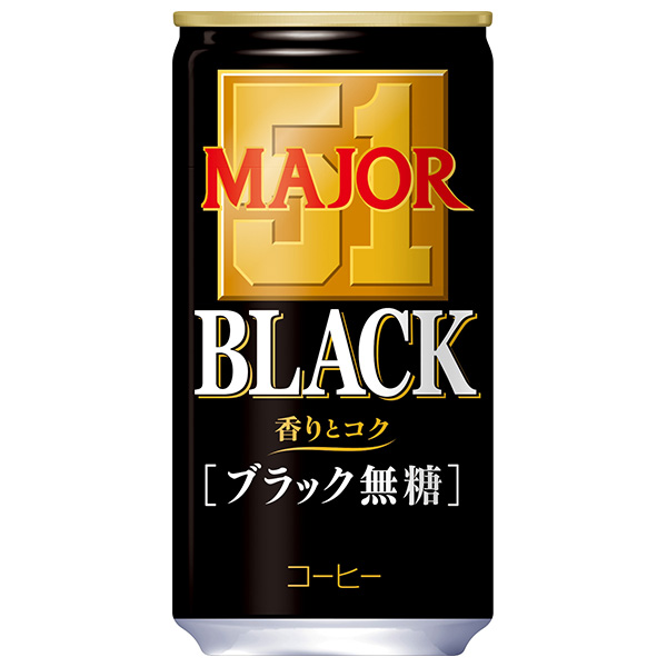 日本ヒルスコーヒー MAJOR 香りとコク ブラック無糖 185g缶×30本入|缶コーヒー コーヒー 珈琲 ブラック 無糖