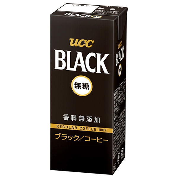 UCC BLACK(ブラック)無糖 200ml紙パック×24本入|ブラック無糖 コーヒー 珈琲