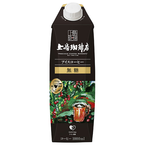 UCC 上島珈琲店 アイスコーヒー 無糖 1000ml紙パック×12本入|コーヒー 珈琲 無糖 ブラック アイスコーヒー