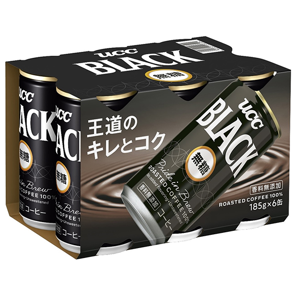 UCC BLACK(ブラック) 無糖(6缶パック) 185g缶×30(6×5)本入|缶コーヒー コーヒー 珈琲 ブラック