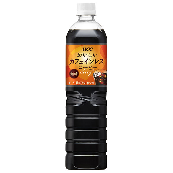 UCC おいしいカフェインレスコーヒー 無糖 900mlペットボトル×12本入|ucc 無糖 カフェインレス PET コーヒー 珈琲