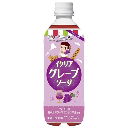 不二家 イタリアグレープソーダ 500mlペットボトル×24本入|炭酸飲料 PET 炭酸 ぶどう ブドウ グレープ 清涼飲料水 フルーツサイダー