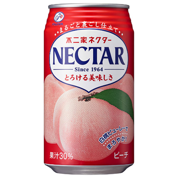 不二家 ネクター ピーチ 350g缶×24本入|果実飲料 ピーチ 缶 NECTAR 果汁 桃