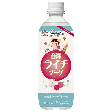 不二家 台湾ライチソーダ 500mlペットボトル×24本入|炭酸飲料 PET ミルキー ペコちゃん