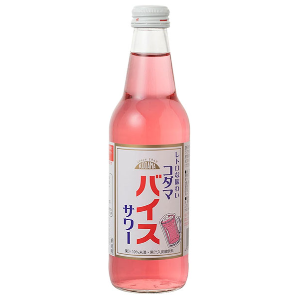 コダマ飲料 コダマバイスサワー 340ml瓶×15本入|炭酸飲料 割り材 瓶 果汁 ワンウェイ瓶 しそうめエキス入
