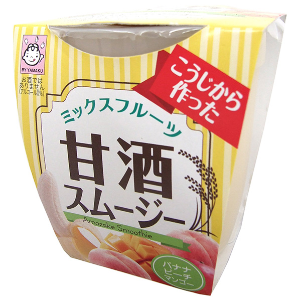 ヤマク食品 甘酒スムージー ミックスフルーツ 180g×12個入|あまざけ ストレートタイプ 桃 バナナ マンゴー
