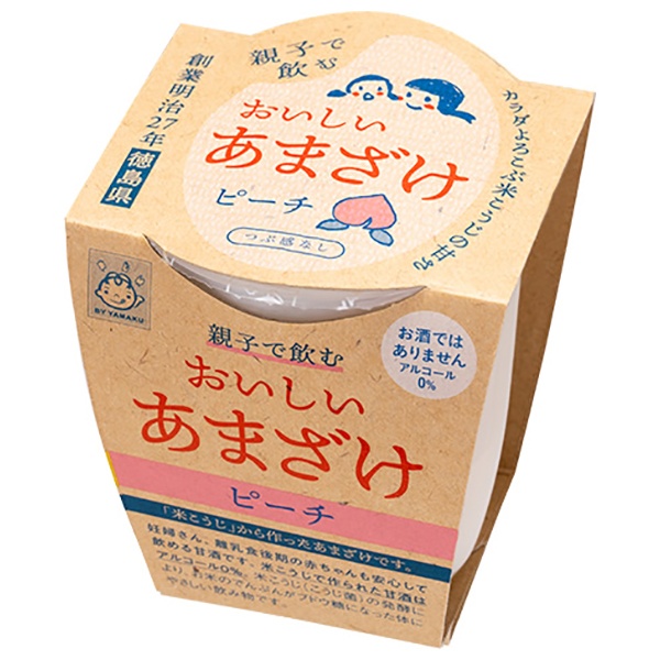 ヤマク食品 親子で飲むおいしい甘酒(ピーチ) 180g×12個入×(2ケース)|あまざけ 甘酒 桃