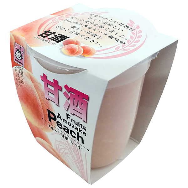 ヤマク食品 フルーツ甘酒 ピーチ 180g×12個入|あまざけ 甘酒 ストレートタイプ カップ入り もも 桃