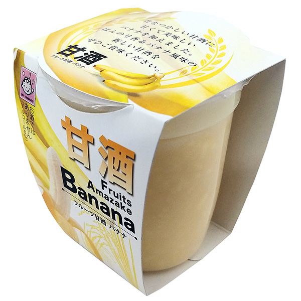ヤマク食品 フルーツ甘酒 バナナ 180g×12個入|あまざけ 甘酒 カップ入り ばなな