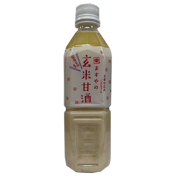 ますやみそ 玄米甘酒 500mlペットボトル×12本入|あまざけ ノンアルコール 砂糖不使用