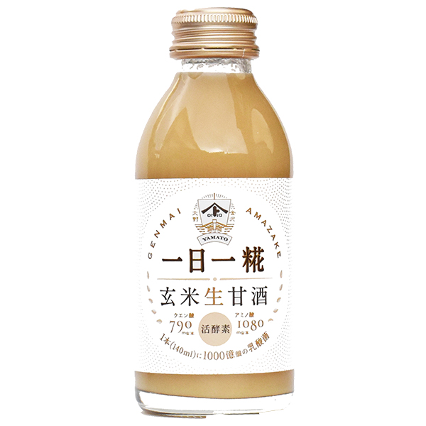 ヤマト醤油味噌 生玄米甘酒 一日一糀 140ml瓶×30本入|あまざけ あま酒 ノンアルコール 砂糖不使用 酵素 乳酸菌