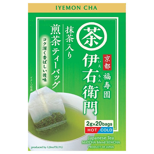 宇治の露製茶 伊右衛門 抹茶入り煎茶 ティーバッグ 2g×20P×12箱入|茶飲料 嗜好品 茶葉 緑茶 煎茶 ティーバッグ TB 箱