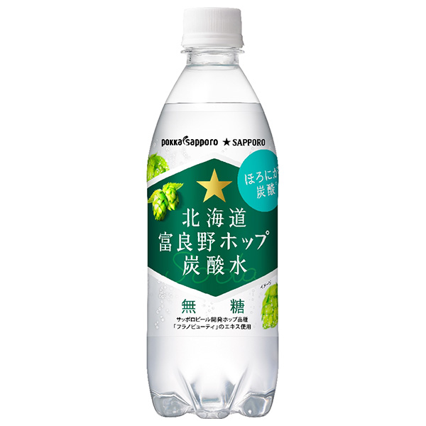 ポッカサッポロ 北海道富良野ホップ 炭酸水 500mlペットボトル×24本入|炭酸 ソーダ 割り材 北海道富良野