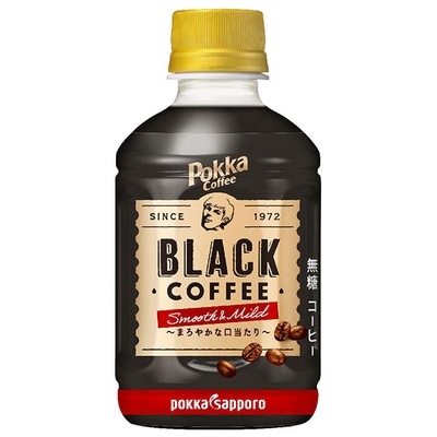 ポッカサッポロ ポッカコーヒー ブラックスムース&マイルド 270mlペットボトル×24本入|無糖 ブラック 珈琲