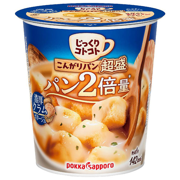 ポッカサッポロ じっくりコトコト こんがりパン超盛 濃厚クラムポタージュ 33.1g×6個入|クラム ポタージュ スープ ホット