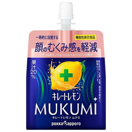 ポッカサッポロ キレートレモン MUKUMIゼリー 165gパウチ×30本入|MUKUMI 顔 むくみ 軽減 レモン果汁 クエン酸 ビタミンC カロリー 効果 口コミ