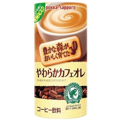 ポッカサッポロ 豊かな森がおいしく育てた やわらかカフェオレ 195gカートカン×30本入×(2ケース)