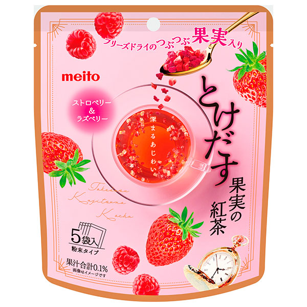 meito とけだすストロベリー&ラズベリー 5P×6袋入|嗜好品 粉末 インスタント 紅茶 袋