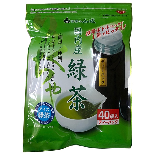 山城物産 ボトルにピッタリ緑茶 ティーバッグ 2g×40P×20袋入|嗜好品 茶飲料 茶葉 緑茶 ティーパッグ