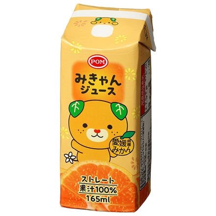 えひめ飲料 POM(ポン) みきゃんジュース 165ml紙パック×12本入|果実飲料 みかん 果汁100 みきゃん 愛媛県産