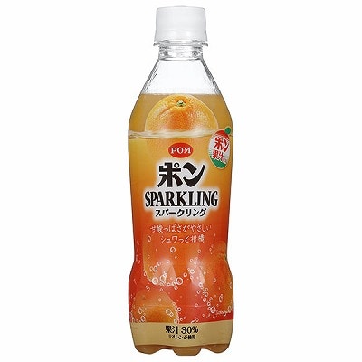 えひめ飲料 POM(ポン) スパークリング 410mlペットボトル×24本入|炭酸飲料 果実飲料 オレンジ フルーツ PET