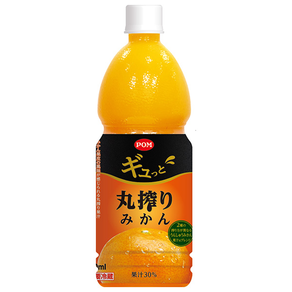 えひめ飲料 ギュっと丸搾りみかん 800mlペットボトル×6本入|果実飲料 果汁 オレンジ みかんジュース